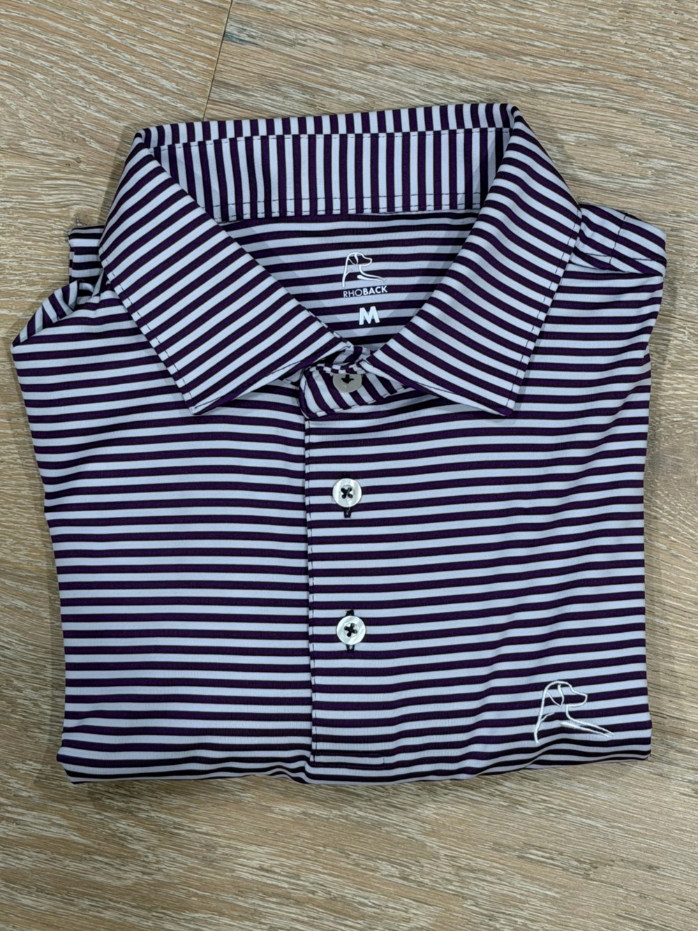 Rhoback Polo Shirt - Purple Birdie Stripe